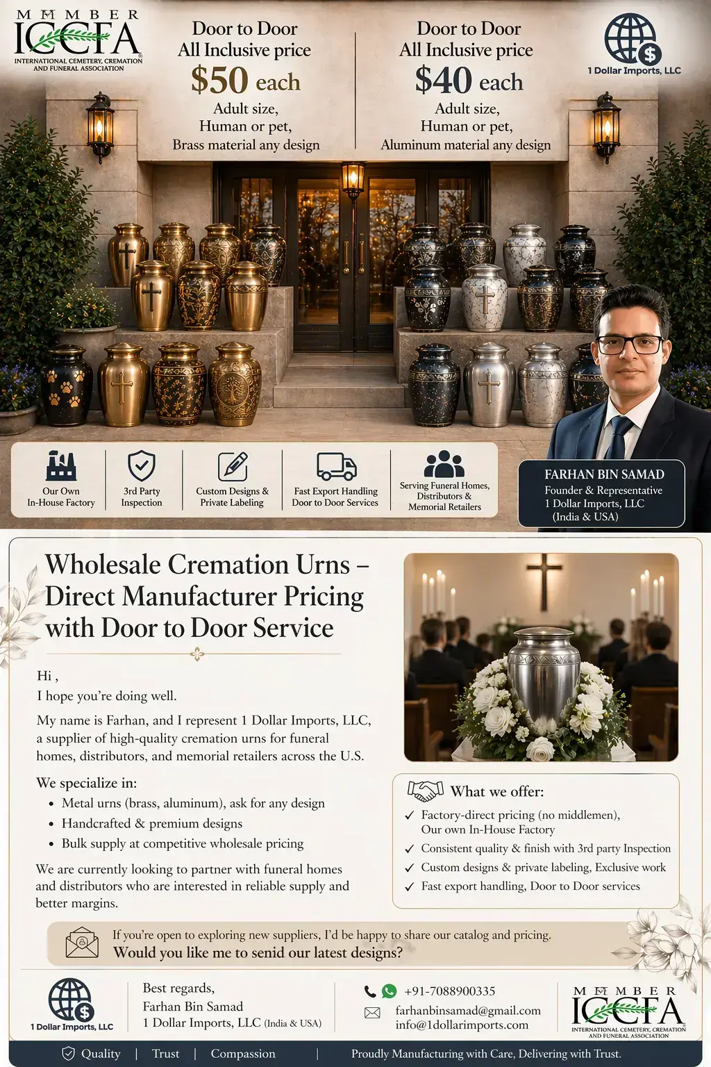 Wholesale Cremation Urns – 1 Dollar Imports Promo Flyer