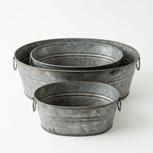 1DI-1701 – Oval Galvanized Graduated Tubs — Set of 3