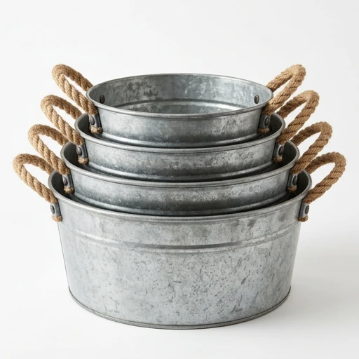 1DI-1721 – Graduated Round Rope-Handle Tubs — Set of 4