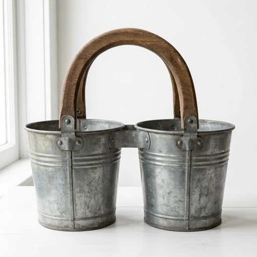 1DI-4323 – Double-Bucket Carrier with Wood Handle