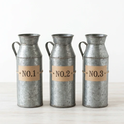 1DI-4324 – Tall French Market Vases No.1 No.2 No.3 — Set of 3
