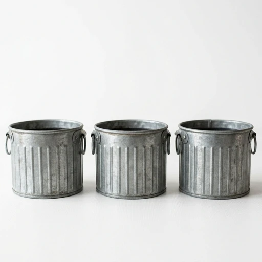 1DI-4343 – Paneled Pots on Tray — Set of 3