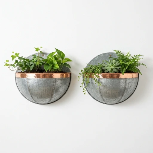 1DI-4345 – Wall Half-Bowl Planters — Set of 2