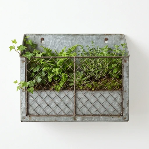 1DI-4348 – Rectangular Wire-Front Wall Planter