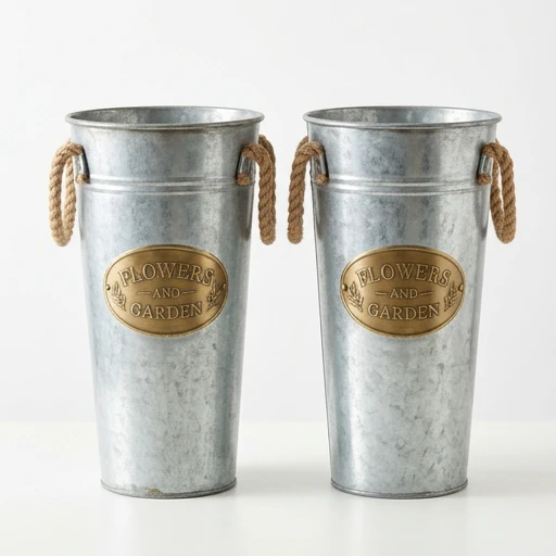 1DI-4349 – "Flowers & Garden" Tall French Vases — Set of 2