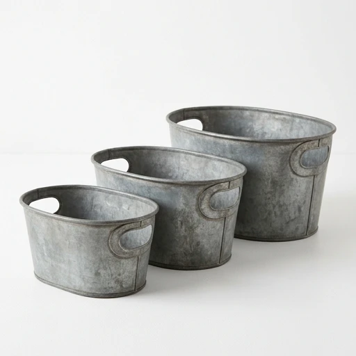 1DI-4350 – Oval Handle Planters — Set of 3