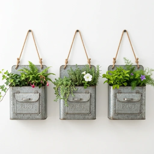 1DI-4351 – Hanging Mailbox Wall Planters — Set of 3