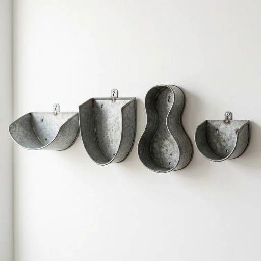 1DI-4355 – Wall Half-Bowl Succulent Planters — Set of 4