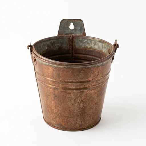 1DI-4356 – Rust-Copper Wall Bucket Planter