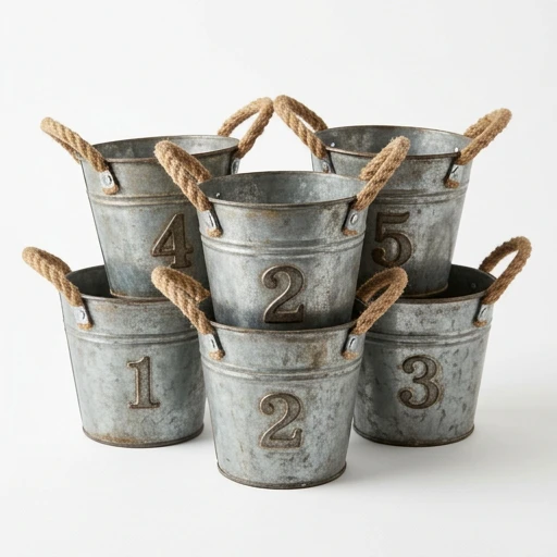 1DI-4361 – "Original 1892" Rope-Handle Buckets — Set of 5
