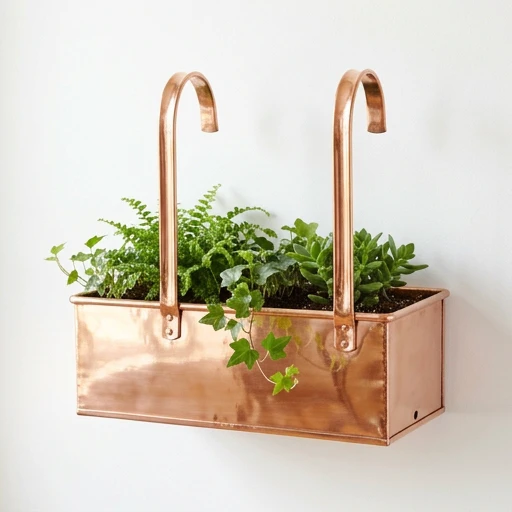 1DI-4363 – Copper Rectangular Wall Planter