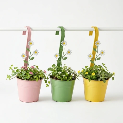 1DI-4365 – Colorful Hook Planters with Dragonfly Stems — Set of 3