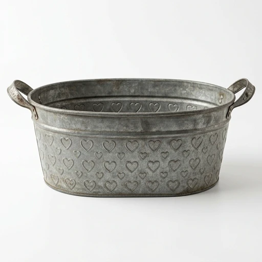 1DI-4367 – Oval Heart-Embossed Gray Tub