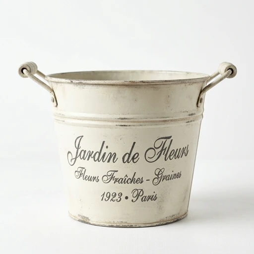 1DI-4369 – "Le Jardinier" White French Garden Bucket