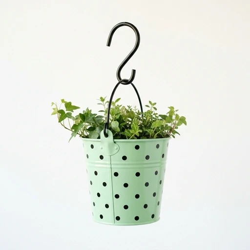 1DI-4387 – Green Polka-Dot Hook Bucket