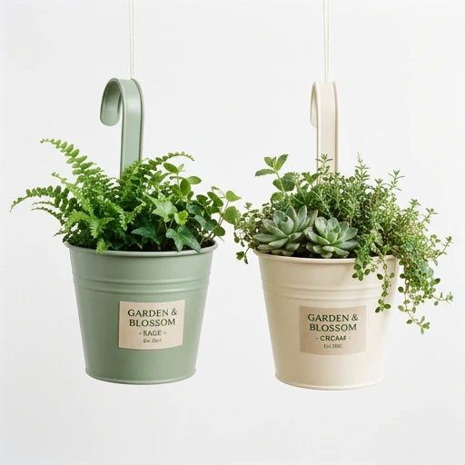 1DI-4389 – "Garden Bucket" Hook Planters — Set of 2