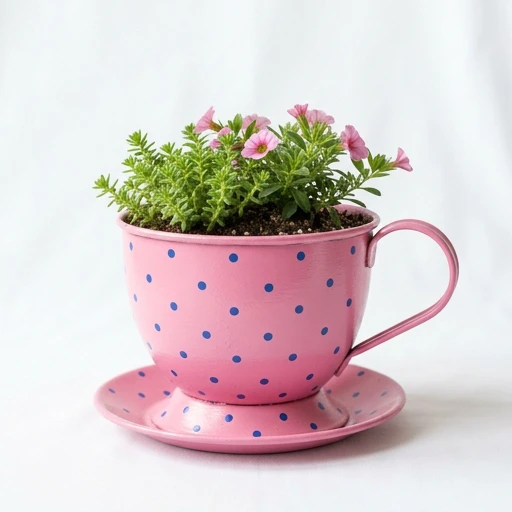1DI-4399 – Pink Polka-Dot Teacup Pot with Saucer