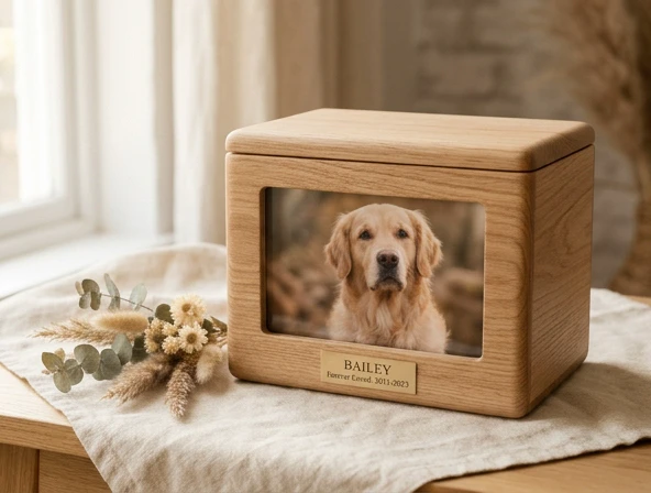 Natural Finish Photo Urn