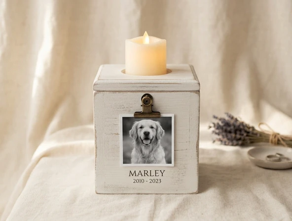Rustic Photo Candle Urn