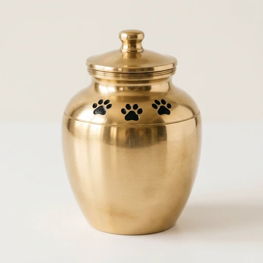 1DI-2019 — Gold Paw-Print Brass Pet Urn