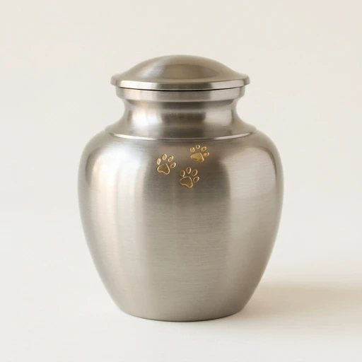 1DI-2020 — Pewter Silver Paw-Print Pet Urn