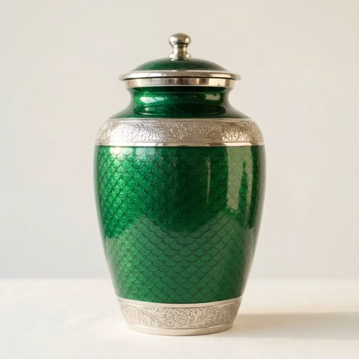 1DI-826G — Tresty Forest-Green Aluminum Urn