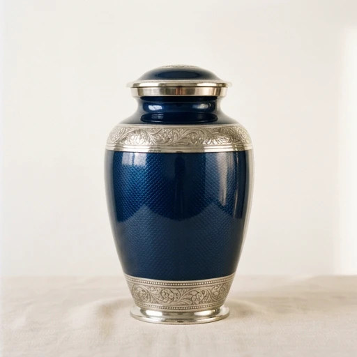 1DI-826N — Tresty Navy-Blue Aluminum Urn