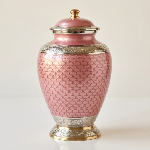 1DI-826P — Tresty Rose-Pink Pearl Brass Urn