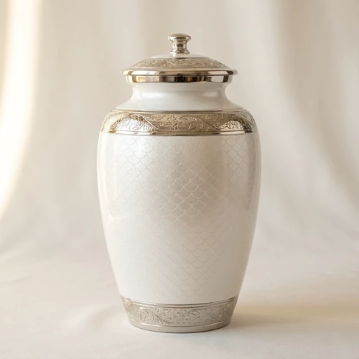1DI-826W — Tresty Pearl-White Aluminum Urn
