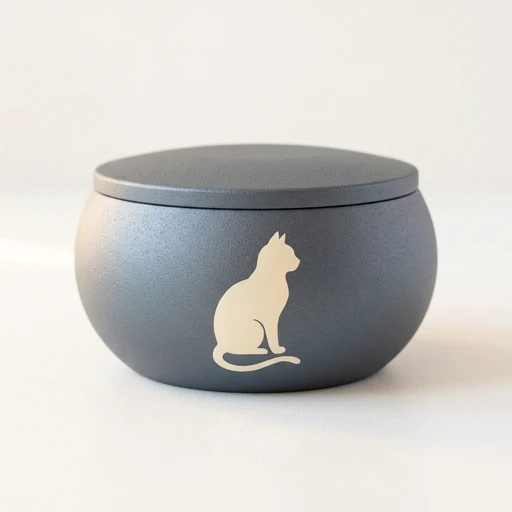 RI001207 — Slate Cat-Silhouette Textured Pet Urn