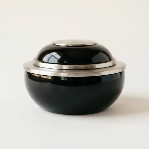 RI00132 — Black Aluminum Oddessey Bowl Pet Urn