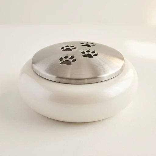 RI00133 — Pearl White Oddessey Bowl Pet Urn