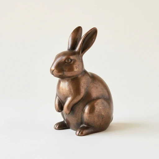 RI001478 — Aluminum Sitting Rabbit Figurine Urn
