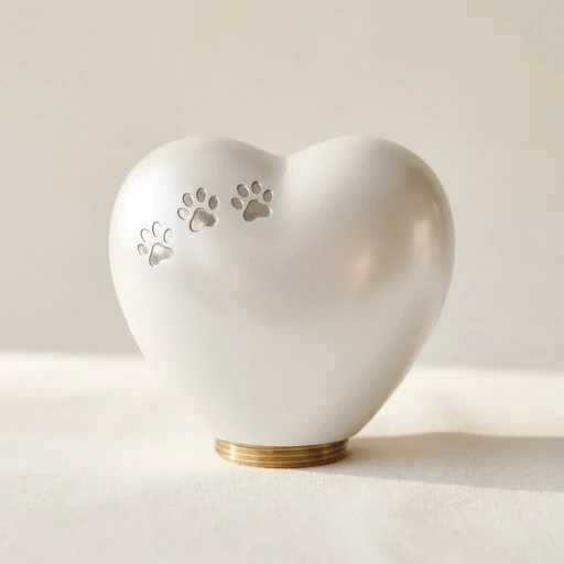 RI00152 — Pearl White Heart Keepsake — Brass Paw