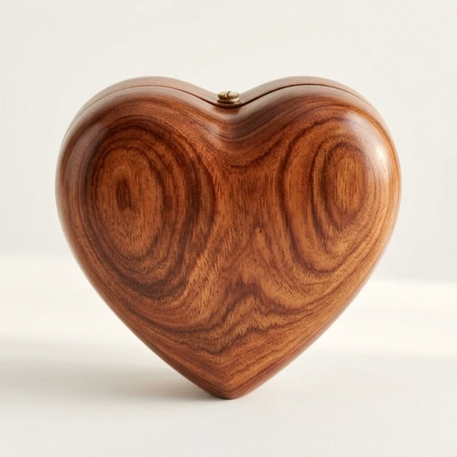 RI00181 — Sheesham Wood Heart-Shape Keepsake Urn