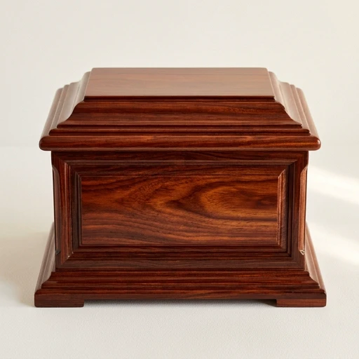 RI00193 — Sheesham Wood Polished Casket Urn