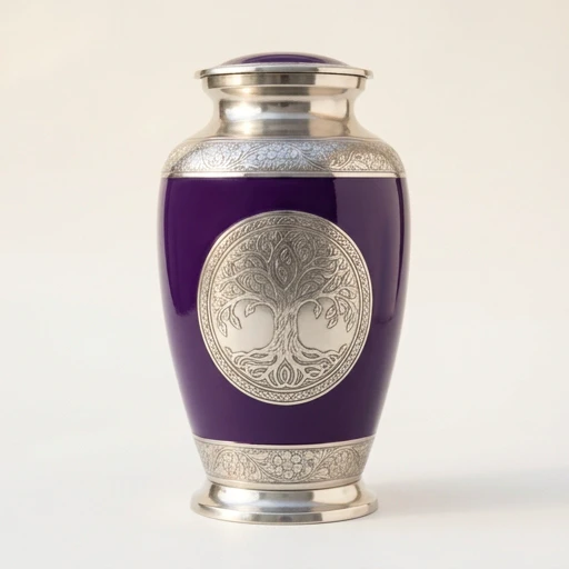 RI0065 — Purple Tree-of-Life Aluminum Urn