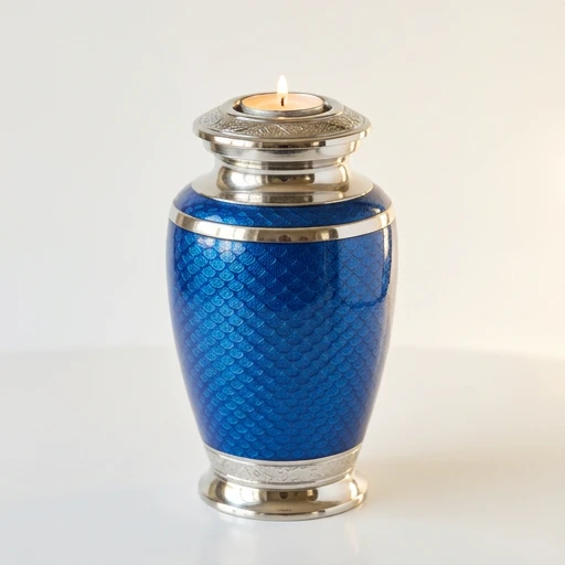 RI0078 — Aluminum Tea-Light Memorial Urn — Sapphire